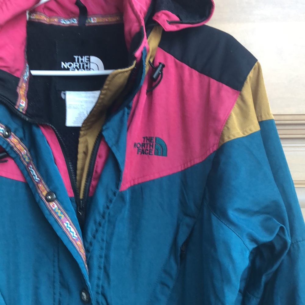 Vintage The North Face colorful colorblock retro longline hooded parka anorak - Picture 6 of 16